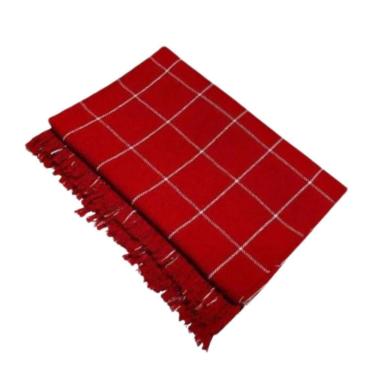 Imagem de Manta Para Sofá E Cama Grande 2 E 3 Lugares 2,40x1,80 De Luxo Protetora De Sofa Gigante Listrada Vermelho Com Branco