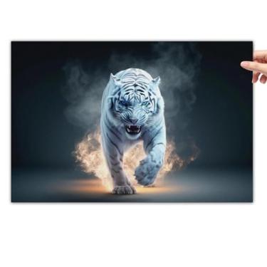 Imagem de Animais Estética Natureza Legal Tigre Branco Pôsteres Decoração de Quarto Tela Estética Arte de Parede para Sala de Estar Quarto Impressões Pinturas Fotos Decoração de Parede Emoldurada Sem Moldura