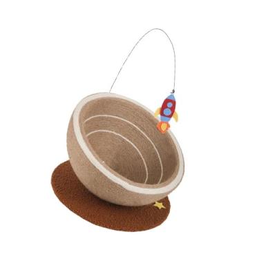 Imagem de Baoblaze Cama arranhadora para gatos com protetor de móveis de brinquedo, sofá de estar, placa de arranhar antiderrapante para gatos, almofada de arranhar para