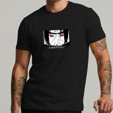 Imagem de Camiseta Itachi Sharingan Naruto Estampa Anime Masculina Casual Estilo