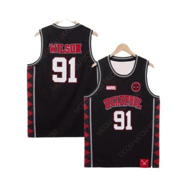 Imagem de Camiseta De Basquete Marvel Deadpool De Secagem Rápida Para Meninos, C