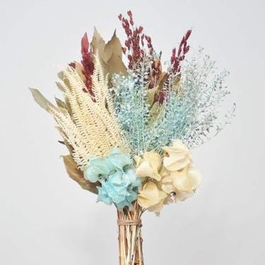 Imagem de BuquêS De Flores Secas — Arranjos Florais Desidratados Adequados Para Festas, Casamentos, DecoraçãO De Mesas E DecoraçãO De Interiores(azul claro)