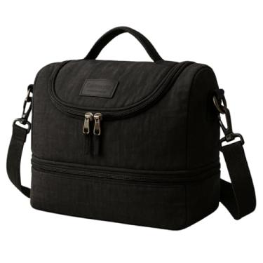 Imagem de Bolsa Termica Marmita Lancheira Pequena Masculina Feminina Para Trabalho Alça Ajustável (Preta)