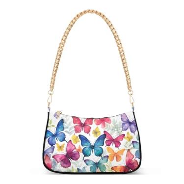 Imagem de CEBUGI Bolsas transversais femininas bolsa de ombro borboletas bolsa clutch elegante com alça de corrente