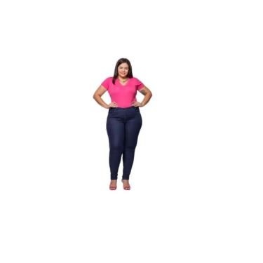 Imagem de Calça Jeans Feminina Cigarrete Básica Plus Size-Feminino