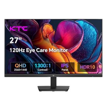 Imagem de KTC Monitor de computador QHD de 27 polegadas 100Hz, até 120Hz, painel IPS, monitor de jogos 2K 1440P PC para escritório em casa, suporte de sincronização adaptável, HDR10, inclinação ajustável, H27D9