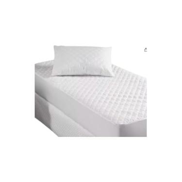 Imagem de Capa de Colchão Solteiro Box com Elástico, Branco, Polipropileno, 88x188x30cm