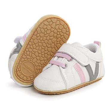 Imagem de HsdsBebe Sapatos Oxford para Bebês Meninos Meninas Couro PU Sola de Borracha Macia Antiderrapante Botas de Tornozelo Infantil Mocassins (ZZY2789 Rosa, 3), rosa