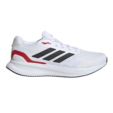 Imagem de adidas Tênis masculino Run Falcon 5 Wide, Branco/preto/melhor escarlate, 11.5 Wide