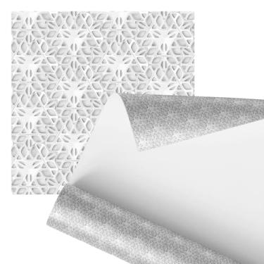 Imagem de papel de parede Decorativa em Relevo, Padrão Geométrico Branco, 2,80 Metros, Painel de Parede 3D