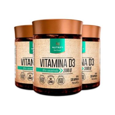 Imagem de Kit 3 Vitamina D3 2000UI 120 Cápsulas Nutrify