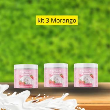 Imagem de Kit Bragurt 3 Unidades Sabor Morango