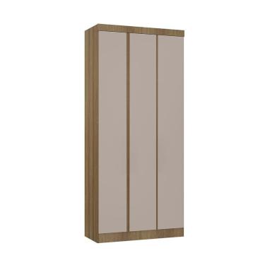 Imagem de Guarda Roupa Modulado 3 Portas 2 Gavetas 101cm Veneza Luciane Móveis Avelã Pf/cinammon Pf