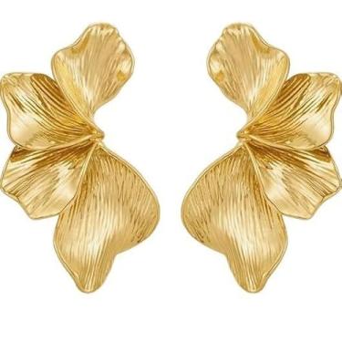 Imagem de Brincos de argola banhados a ouro 14K para mulheres, moderno, grosso, conjunto de brincos geométricos irregulares, leves, hipoalergênicos, com caixa de presente de prata esterlina 925, 2*1.2 inch, Aço