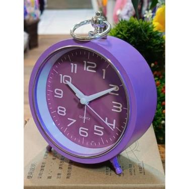 Imagem de Relógio de Mesa com Despertador Vintage Classic ou Candy - Design Charmoso, Funcional para Quarto, Sala de Estar e Escritório - Relógio Decorativo com Alarme Audível (Candy Lilás Lavanda)