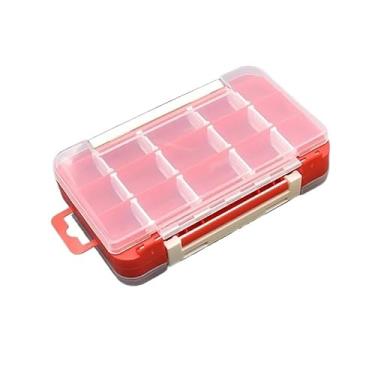 Imagem de Caixa organizadora de equipamentos de pesca mini caixa compacta para armazenamento de pesca ao ar livre (vermelha)