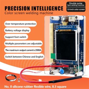 Imagem de Máquina de Solda Elétrica Duplo Pulso com Tela Digital Colorida Inteligente Precisão Placa Controle por Ponto Proteção Contra SobreTemperatura Display Tensão da Bateria Suporta Pé Múltiplos Parâmetros