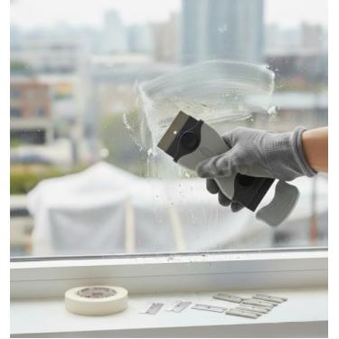 Imagem de Raspador de lâmina de barbear, ferramenta raspadora de limpeza com 20 peças de lâminas de metal e plástico, raspador de vidro multiuso para janelas, decalques, adesivos, etiquetas, adesivos, cooktop