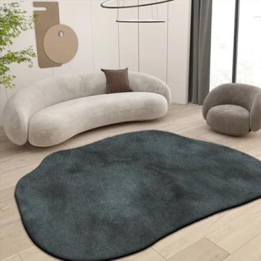 Imagem de Tapete irregular para sala de estar, decoração moderna, tapete grande para sofá, quarto, cabeceira, tapete felpudo e macio para chão (100 x 200 cm / TS024-flanela-9)