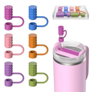 Imagem de VOGOGE 6 peças de tampas de palha, tampas de palha de 10 mm para copo Stanley 30/1,134 g, multicolorido