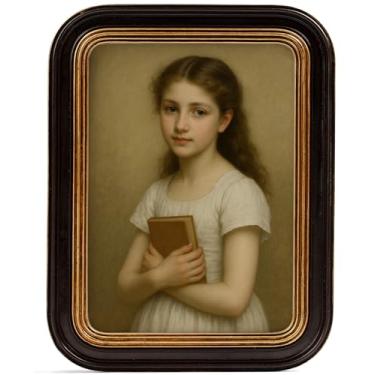 Imagem de Afuly Porta-retrato 10 x 15 cm, vintage, dourado, curvado, para exibição de fotos de resina, arte retrô antiga, para pendurar na parede, decoração de casa com vidro verdadeiro, presente exclusivo de