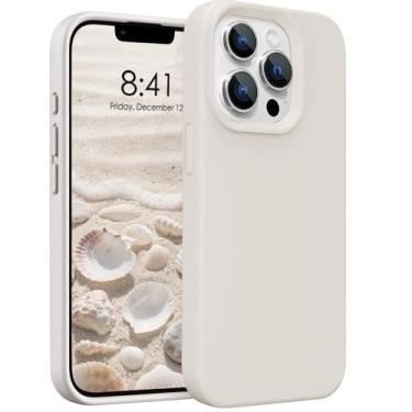 Imagem de Capa de silicone para iPhone 15 Pro Max, capa de telefone leve, acabamento fosco liso branco antigo