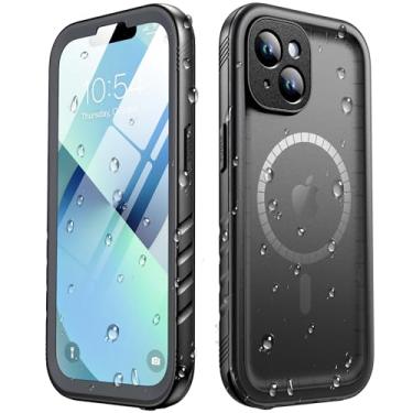 Imagem de SPORTLINK Capa de telefone à prova d'água para iPhone 13 – Protetor de tela embutido/à prova de choque compatível com MagSafe/MilitaryRobust/À prova de queda/à prova de poeira/resistente, corpo