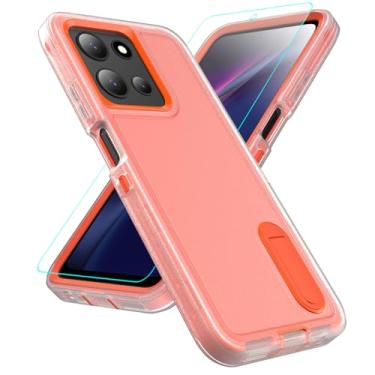 Imagem de Capa compatível com Motorola Moto G 5G 2025 com protetor de tela, capa resistente à prova de choque e à prova de quedas, capa protetora de grau militar para Moto G 5G 2025, laranja claro