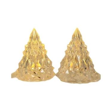 Imagem de Vela LED Sem Chama Branca Quente De 8,5CM Em Forma De Árvore De Natal 