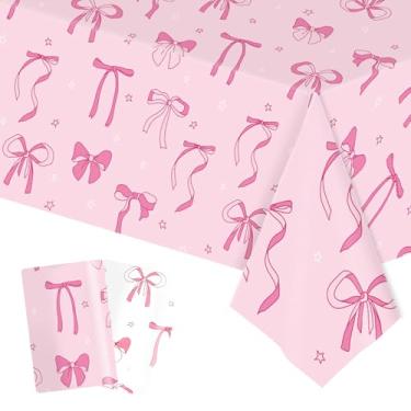 Imagem de Semato 2 peças de toalhas de mesa para festas, decorações de festa, toalha de mesa rosa, 137 x 272 cm, toalha de mesa descartável para artigos de festa com tema de arco de aniversário