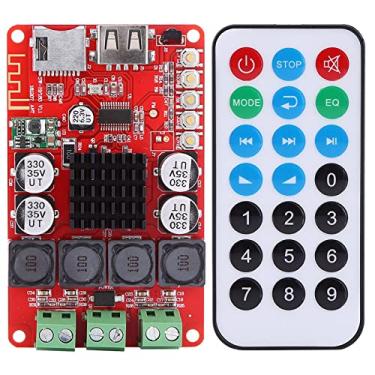Imagem de LiebeWH Placa Amplificadora Digital de áudio BT Com Alto-falante de Carro 8v-26v DC Canal Duplo para Receptor DIY Placa Amplificadora de Receptor de áudio 50Wx2 Estéreo, Portátil Leve Com Controle