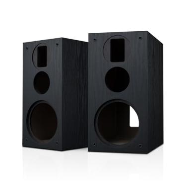 Imagem de HiVi-Swans DlY3.1A-Gabinete (par) Caixa de alto-falante de estante de livros de 3 vias de alta fidelidade, sistema de 4ª encomenda invertido de fase, acabamento de PVC (apenas armários)
