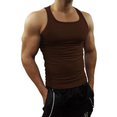 Imagem de Regata Masculina Básica Lisa Tank01 Sjons, Marrom, p