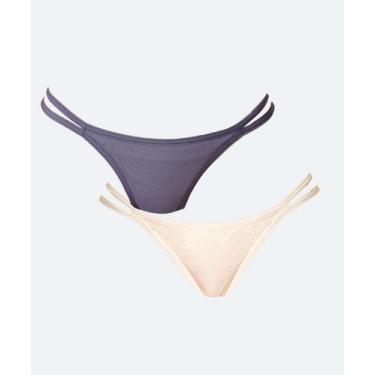 Imagem de Kit 2 Calcinhas String Estampa Estrelas Marisa-60173, Azul, M