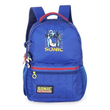 Imagem de Mochila De Costas Juvenil Sonic Com Chaveiro - Luxcel