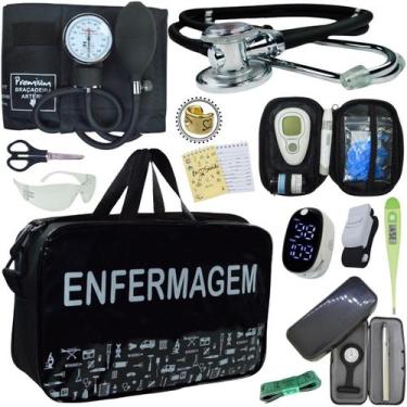 Imagem de Kit Enfermagem Aparelho Pressao Esteto Completo Promocao Top - Love Sa