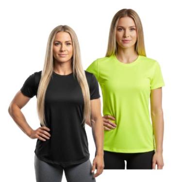 Imagem de Kit 2 Camisetas Dry Fit Feminina Manga Curta Trendixx Ptroteção UV  Se