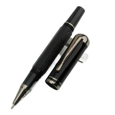 Imagem de RORFFK Canetas-tinteiro esferográficas Rollerball, edição limitada, estilo entalhar, tinta para escrita, escritório, escola (verde claro, caneta e caixa)