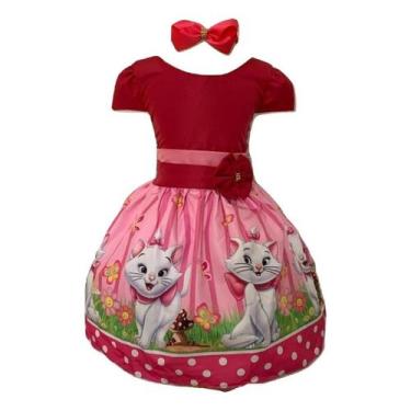 Imagem de Vestido Temático Gatinha Marrie Festa - Bento E Maria Moda Infantil, R