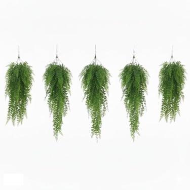 Imagem de Samambaia Planta Artificial Realista Pendente de Plástico Jardim Vertical Vasos Jardineiras Folhagem Volumosa de 80cm Decoração Para Casa Salas Quartos Escritórios Festas e Eventos (4)