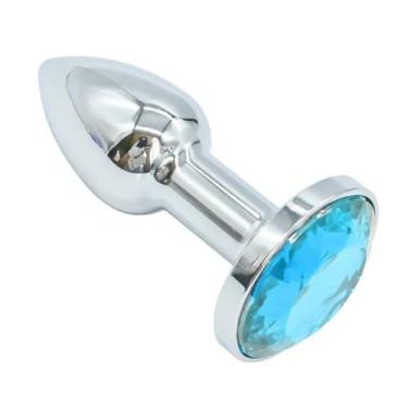 Imagem de Plug Anal Metal De Alumínio Fundido 5cm Acessório Íntimo De Luxo Estimulador Anal Térmico PL000A (AZUL CÉU)