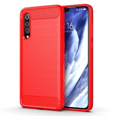 Imagem de Capa para XIAOMI Mi 9 Pro 5G Capa,Material de fibra de carbono,Macio antiderrapante,anti-óleo,Proteção total de capa de telefone compatível com XIAOMI Mi 9 Pro 5G-Red