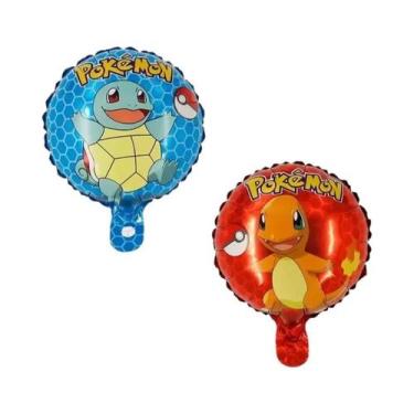 Imagem de 15 Balões Pokémon Pikachu Squirtle Desenho Animado Festa De Aniversári
