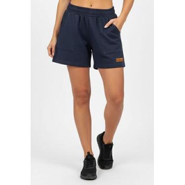 Imagem de Short Feminino Moletom Logo Polo Wear Azul Escuro, Azul escuro, G