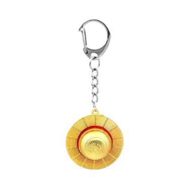 Imagem de Chaveiro De Metal Chapéu De Palha Do Luffy Para Fãs De Anime, Acessóri