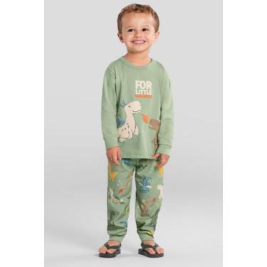 Imagem de Pijama infantil menino de dragão Brandili, Verde, 8