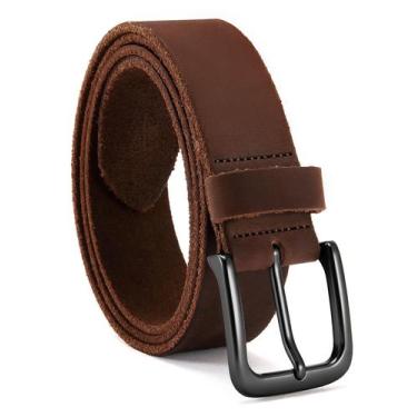 Imagem de Cinto masculino de couro integral CHAOREN Work Heavy Duty Brown