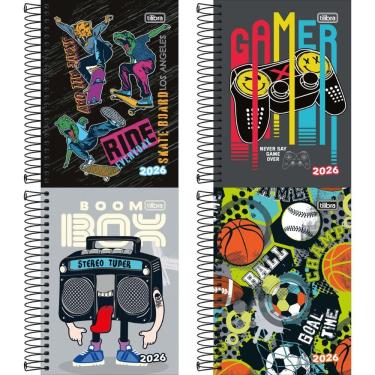 Imagem de Agenda Espiral Capa Dura Spice Masculina 2026 - 11x15,4cm - Capas Sortidas - Tilibra