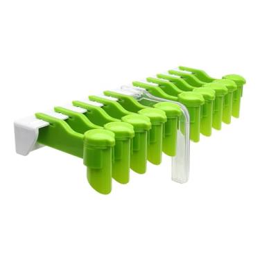 Imagem de Organizador de Temperos Cozinha em Prateleira - Tempero Montado na Parede com Design Gancho Sem Furo Aberturas Peneira 3 Buracos Clamp Fechamento e Dispenser para Organizar Sacos Estável Prático