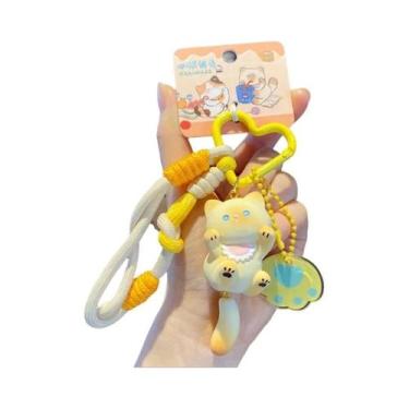 Imagem de Chaveiro De Gato De Desenho Animado Fofo, Pingente De Resina Para Meni